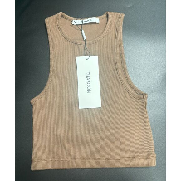 Thakoon NWT Cacao Rib‎ Crop Tank Top in Size X-Small - Picture 1 of 4